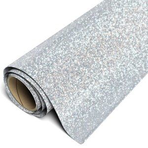 20" x 12" Glitter Silver Siser Easyweed HTV Heat Transfer Iron-On Vinyl